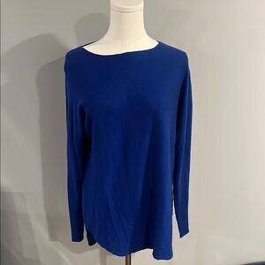 INC International Concepts Blue Long Sleeve Blouse